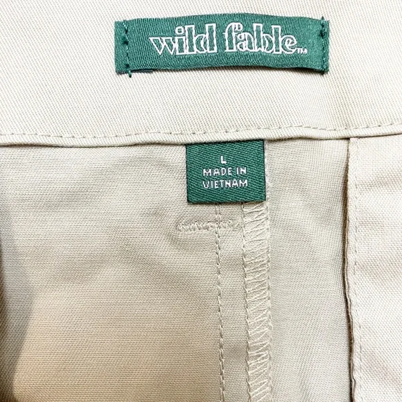 Wild Fable Women's Beige Khaki Wide Leg Raw Hem Waistband Pants Size L - Picture 7 of 7